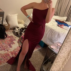 Burgundy Azazie bridesmaid dress